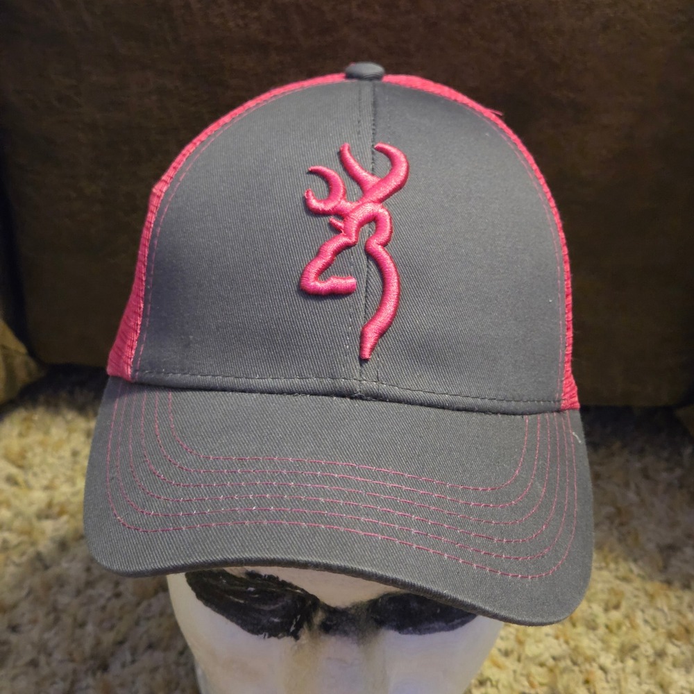 Browning Flashback Snapback Trucker Hat Women's Gray Pink